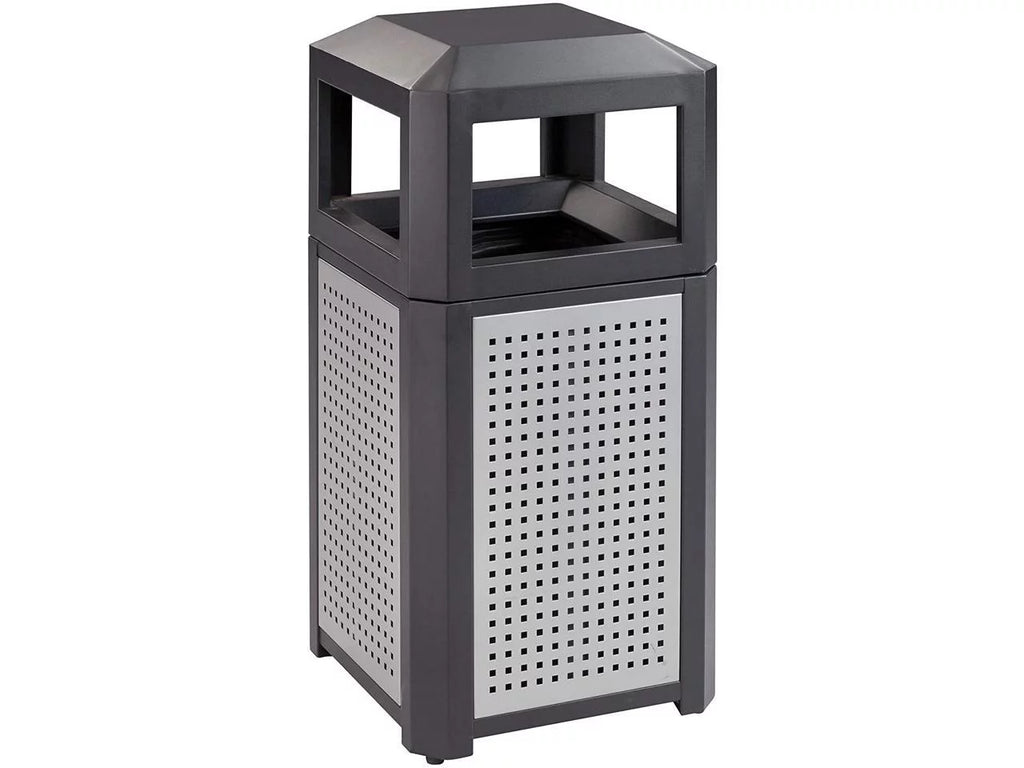 Steel Waste Container 15gal Black A672272