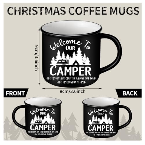 12 Pcs Christmas Enamel Coffee Mugs 12 oz R39886