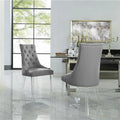 Light Grey Linen Armless Dining Chair Set of 2 T15034