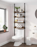 4-Tier Adjustable Wood Over The Toilet Storage M1658