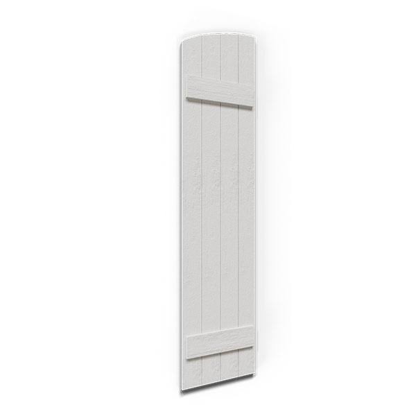Rustic Faux Wood Shutters with Elliptical Arch Top U8841