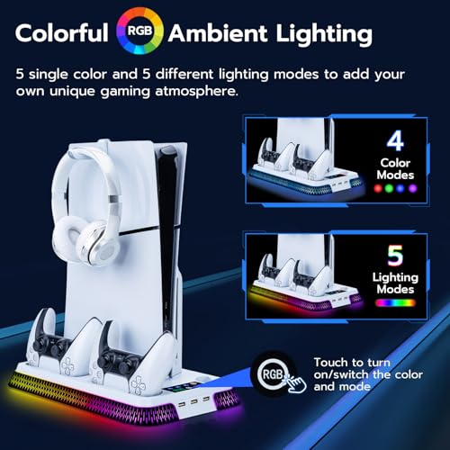 White Cooling Stand with Dual Controller Charging M547