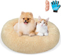Navy Grey Faux Fur Donut Pet Bed M76498