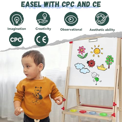 Adjustable Wooden Double Sided Magnetic Art Easel W22056