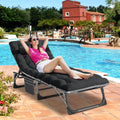 Adjustable Folding Patio Chaise Lounge Chair with Mattress C231