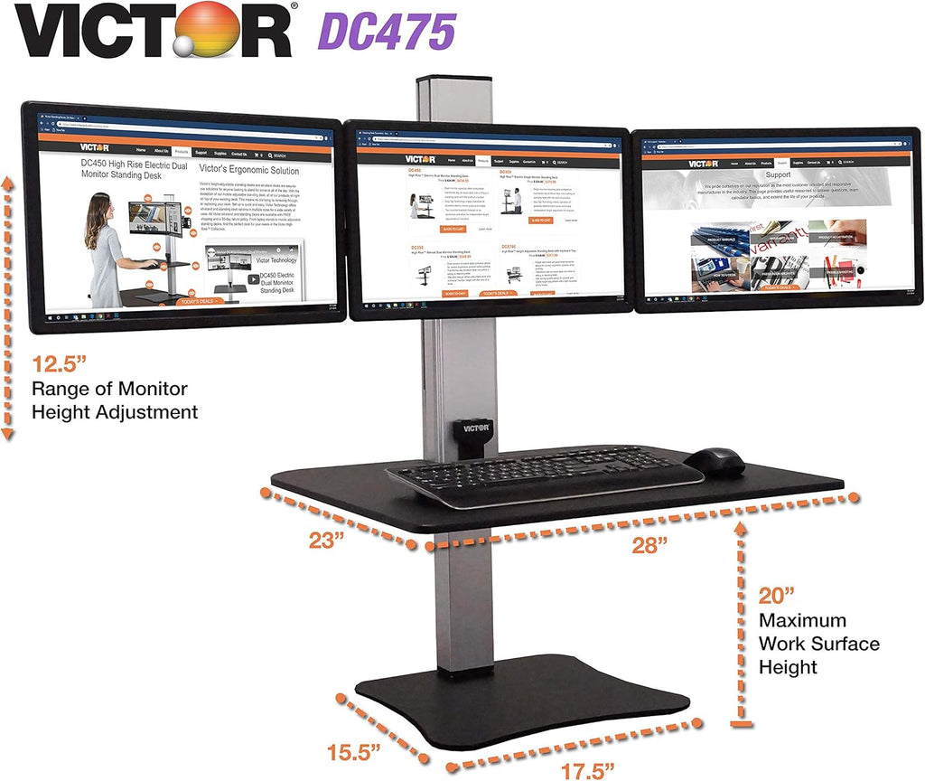 Electric Triple Monitor Standing Desk Converter N289530