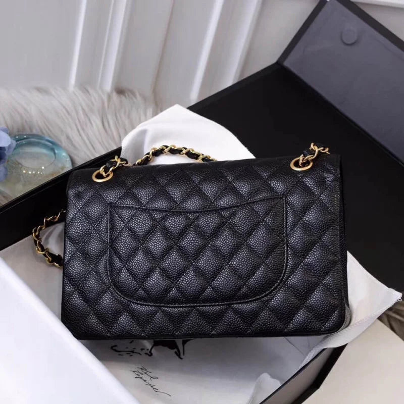 Black Caviar Calfskin Flap Bag X446