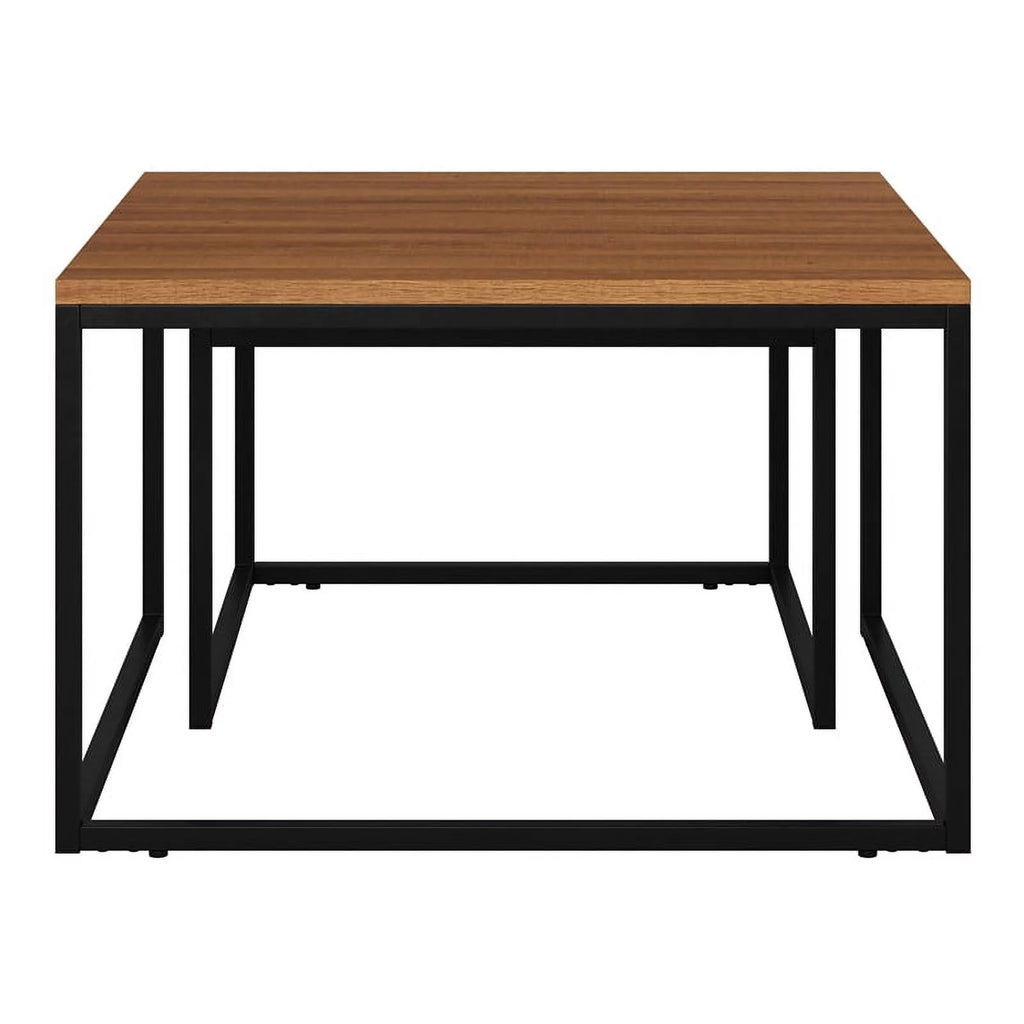 Brown Wood & Metal Nesting Coffee Tables I56097