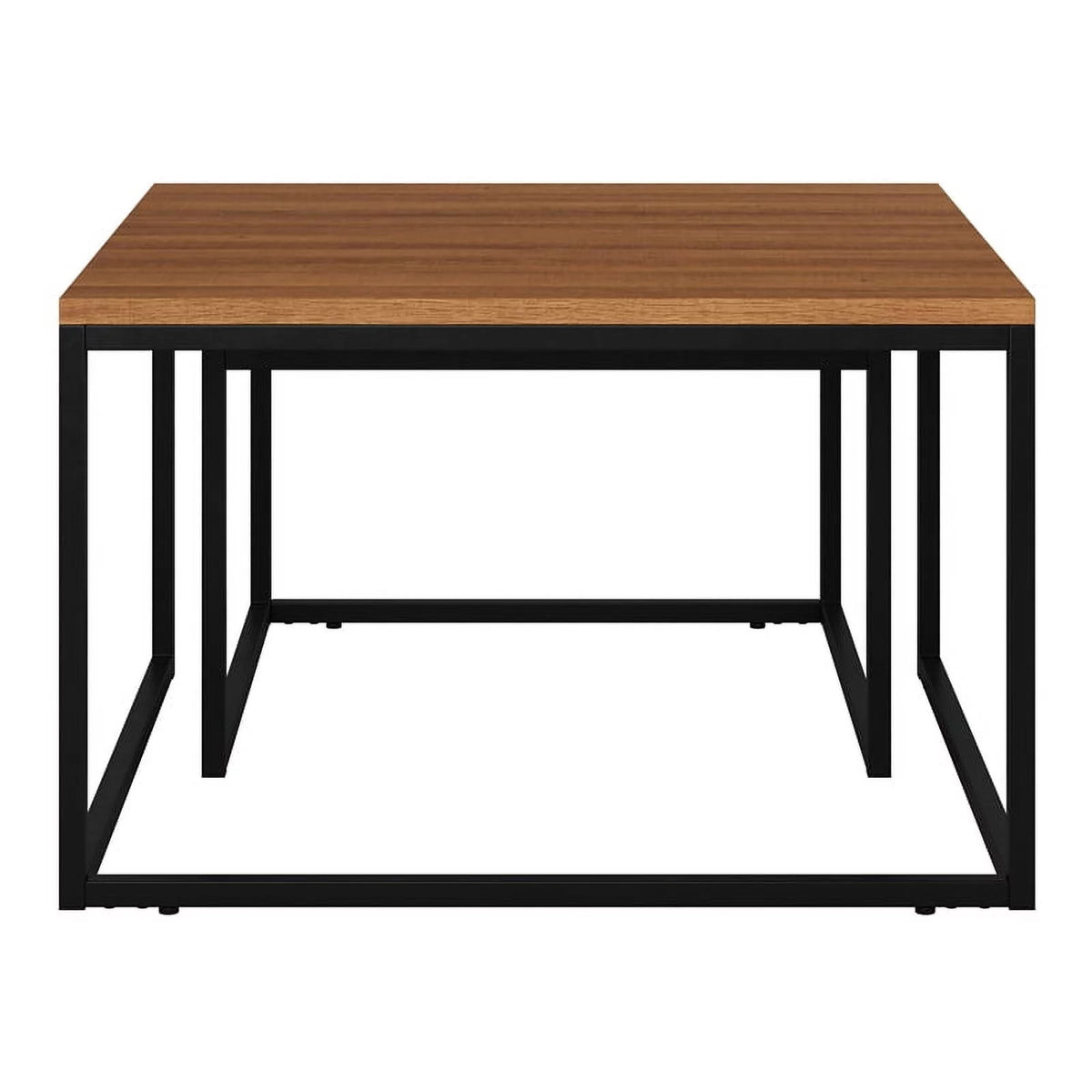 Brown Wood & Metal Nesting Coffee Tables I56097