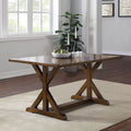 Dark Brown Modern Farmhouse Dining Table Y4378