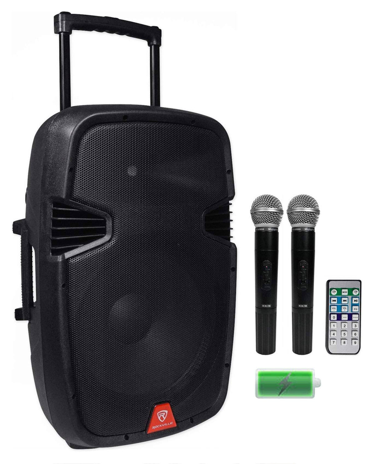15" Portable Karaoke Machine with 2 Mics S292