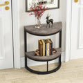 2-Tier Half Round Wood End Table R3922