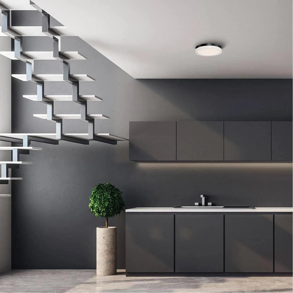 11in LED Round Flush Mount 2700K Titanium A909