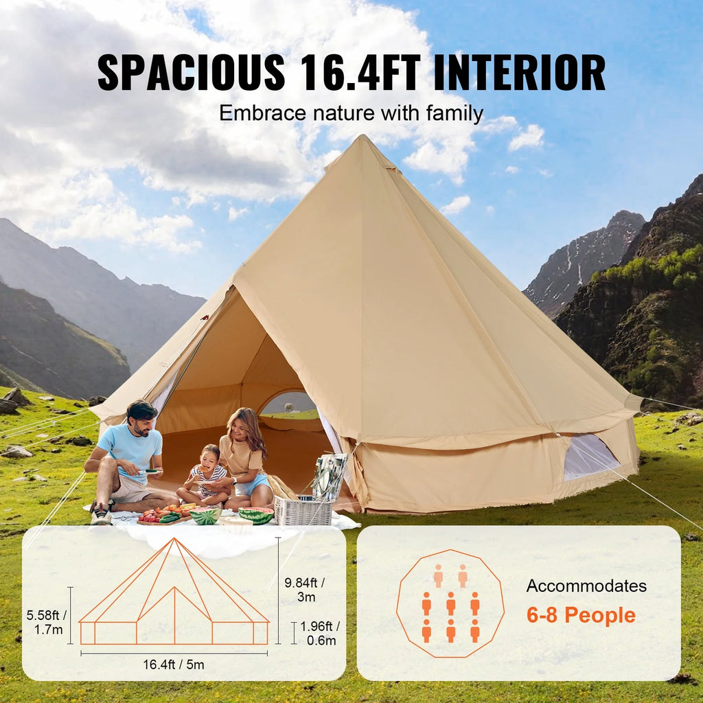 Canvas Bell Tent 4-Season with Stove Jack D820080