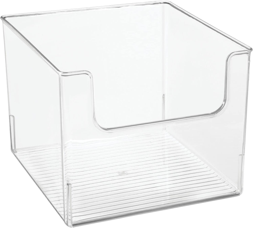 Clear Plastic Open Front Storage Organizer Basket Bin 4 Pack H12664