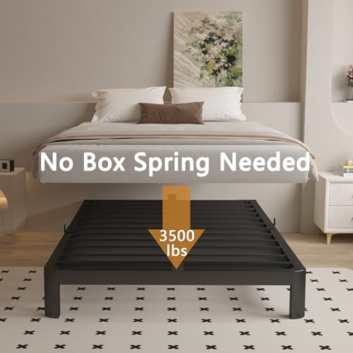 Black 16 Inch Metal Platform Full Size Bed Frame N209