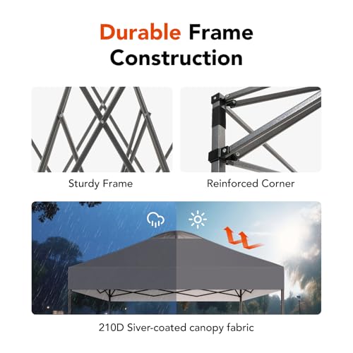 10x10ft Pop Up Canopy Tent with Wheel Cover Bag, White T93076