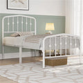 Twin Size Black Metal Bed with Arched Headboard and Footboard R3745