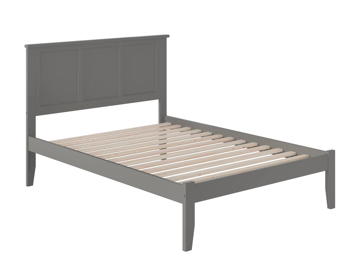 Grey Full Solid Wood Platform Bed with Panel Headboard P21072