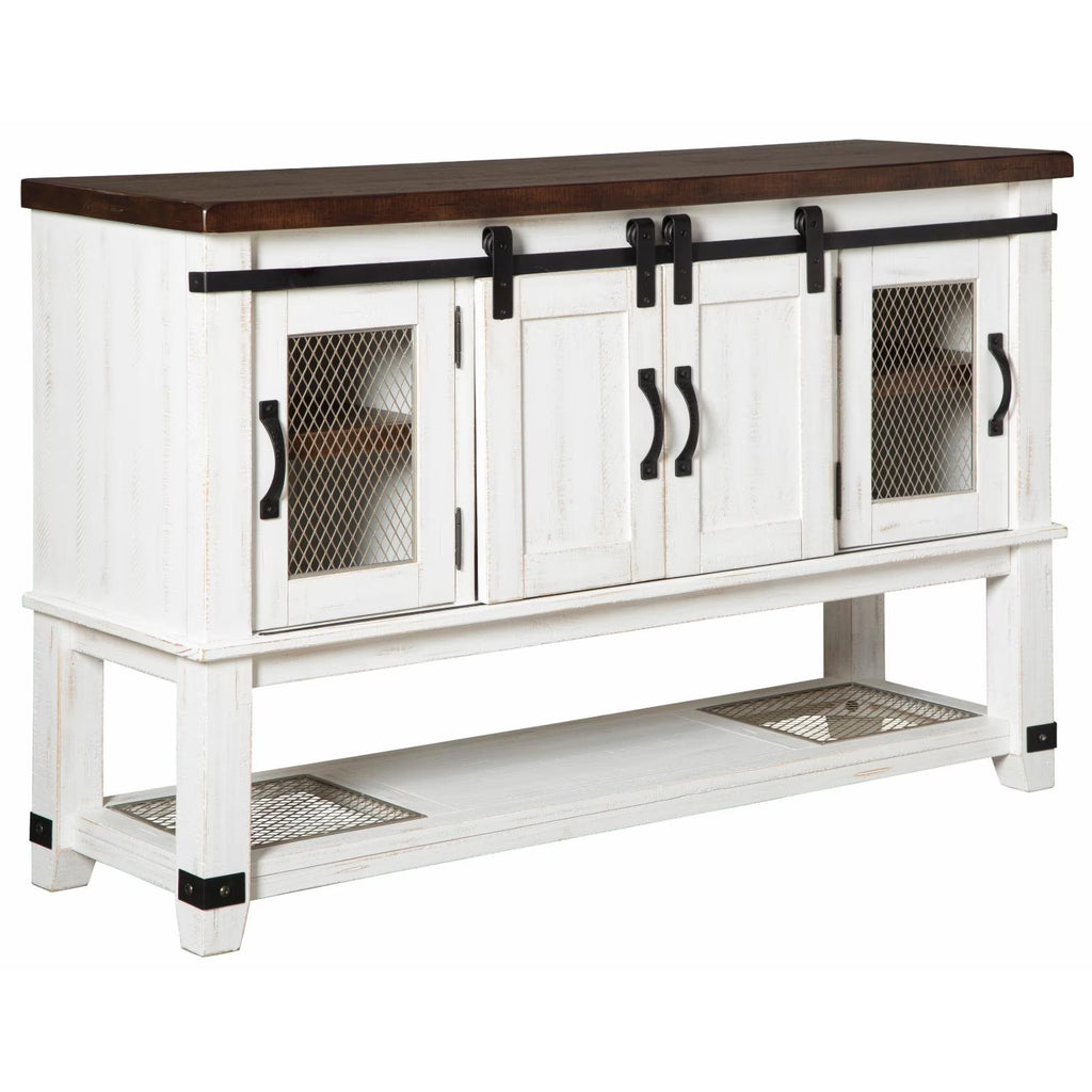 4 Door Server in White and Brown J899618