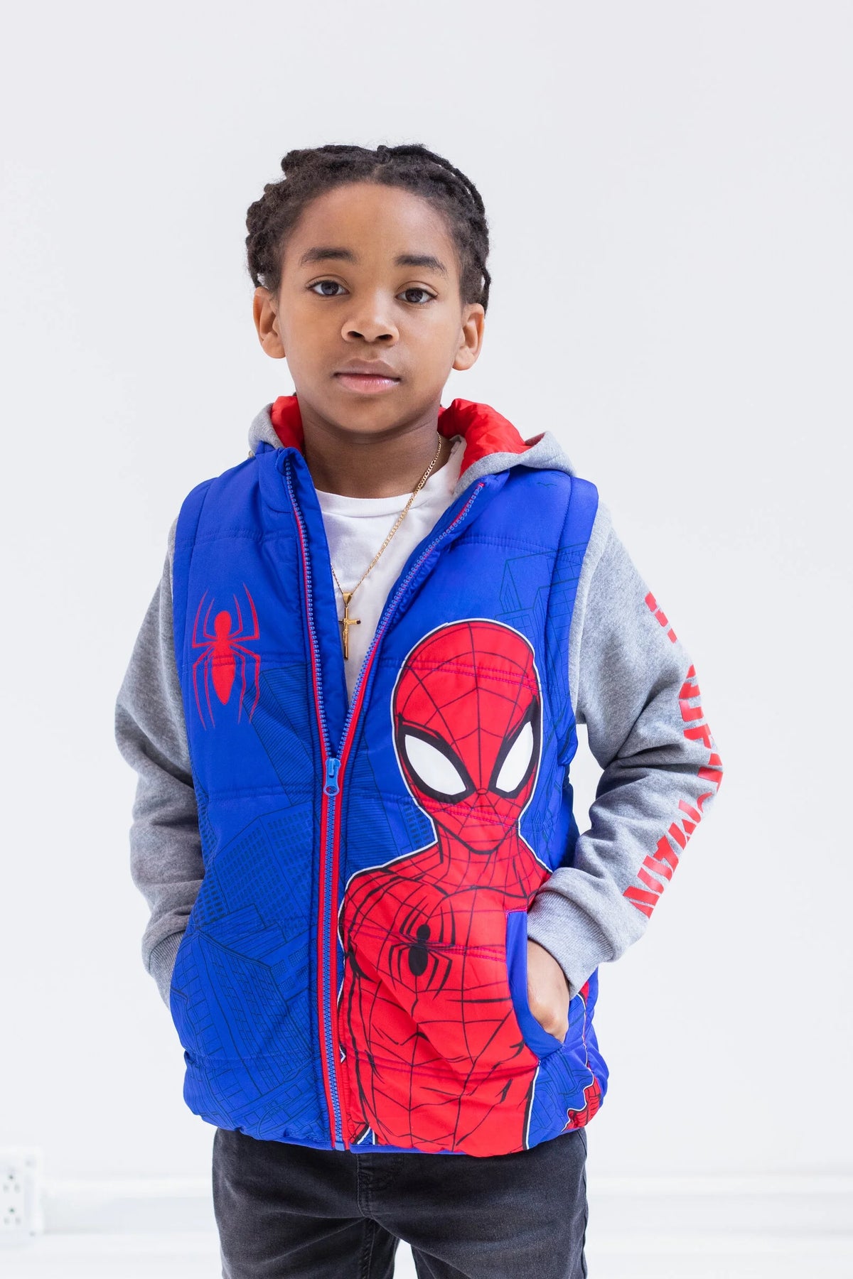Spider-Man Zip Up Vest 2fer Jacket H715298