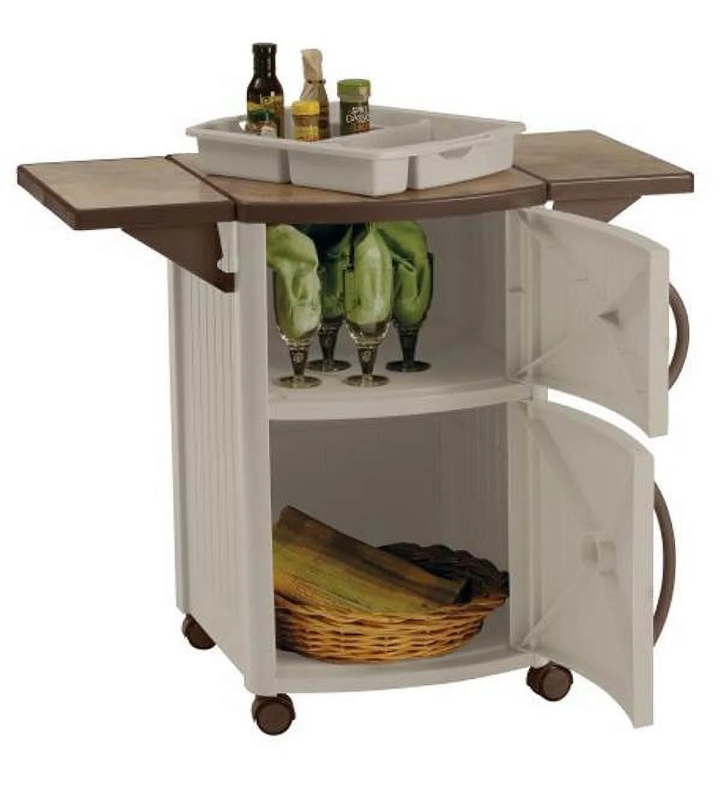 Portable Outdoor Patio Serving Station Table & Cabinet 2 Pack K185