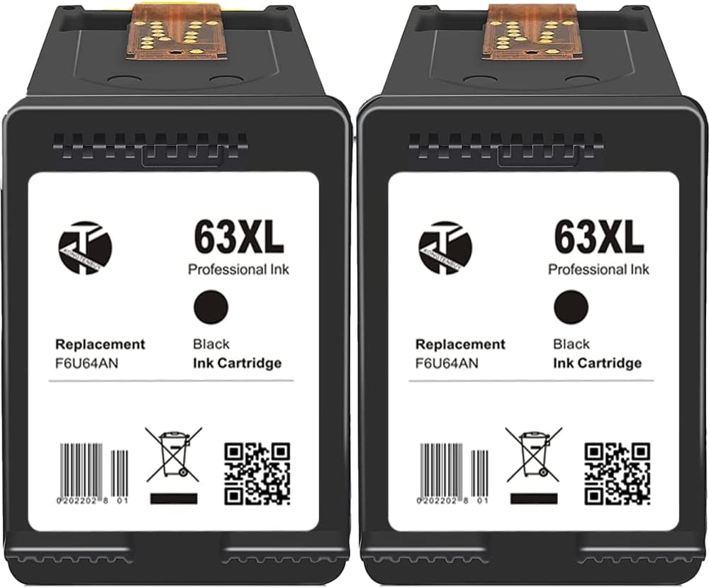 Remanufactured 63XL Ink Cartridge Replacement (2 Black 1 Tri Color) Pack of 2 B59616