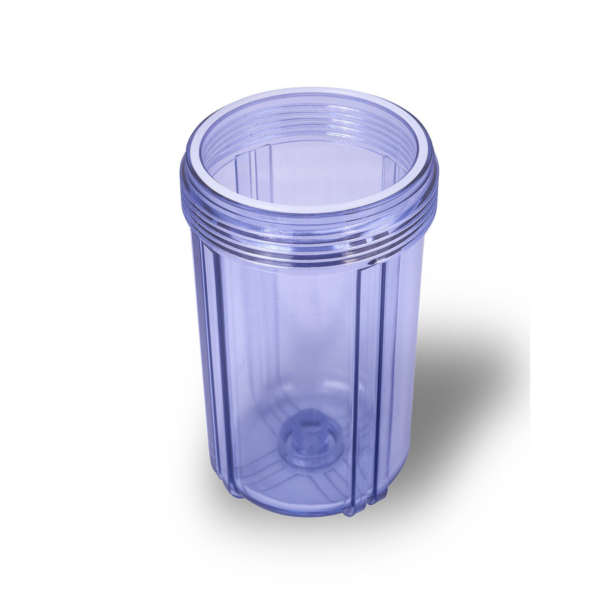 10" Transparent Blue Housing for Whole House Water Filtration System, 1 Brass Port Y277