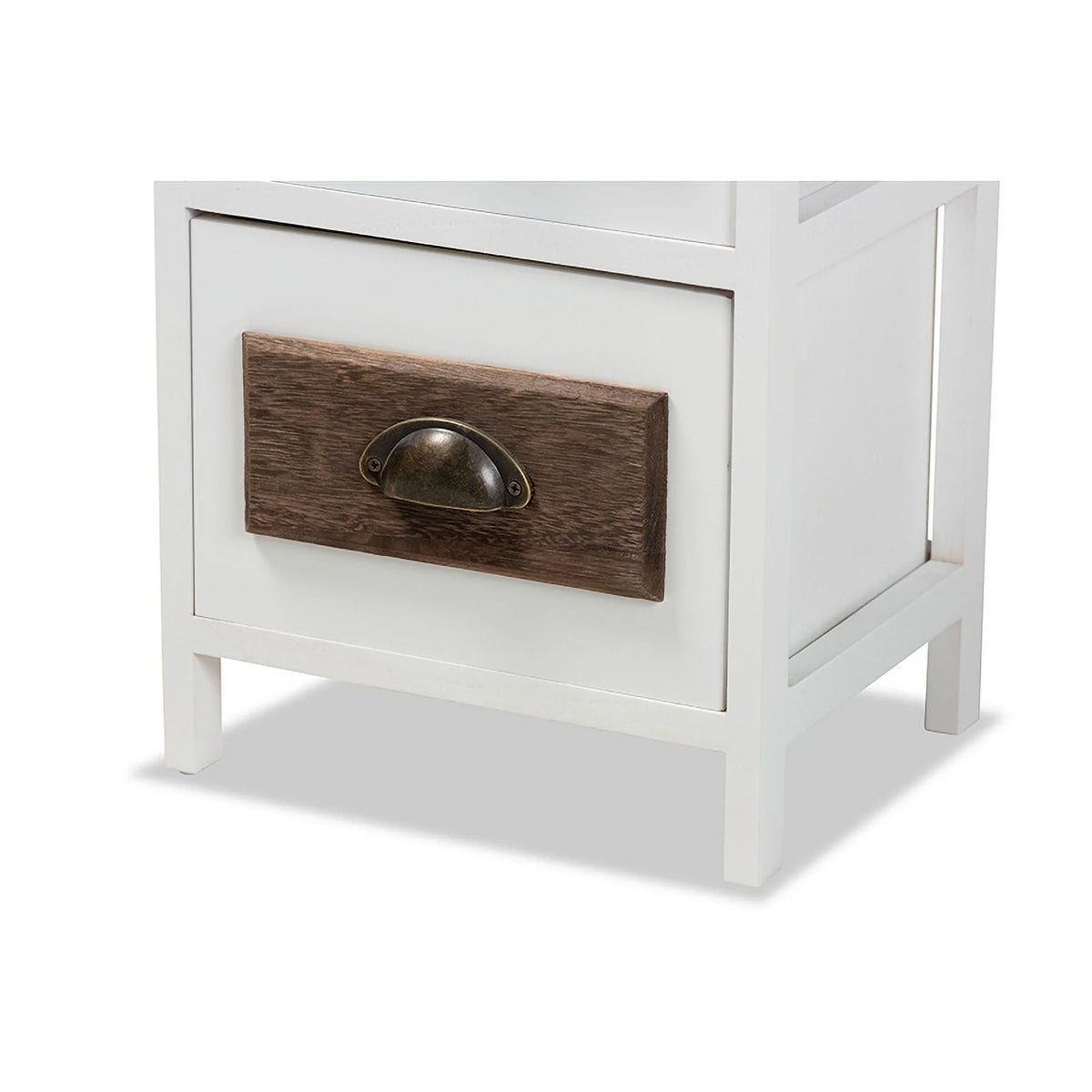White Walnut Brown Wood 3 Drawer Storage Unit C6860