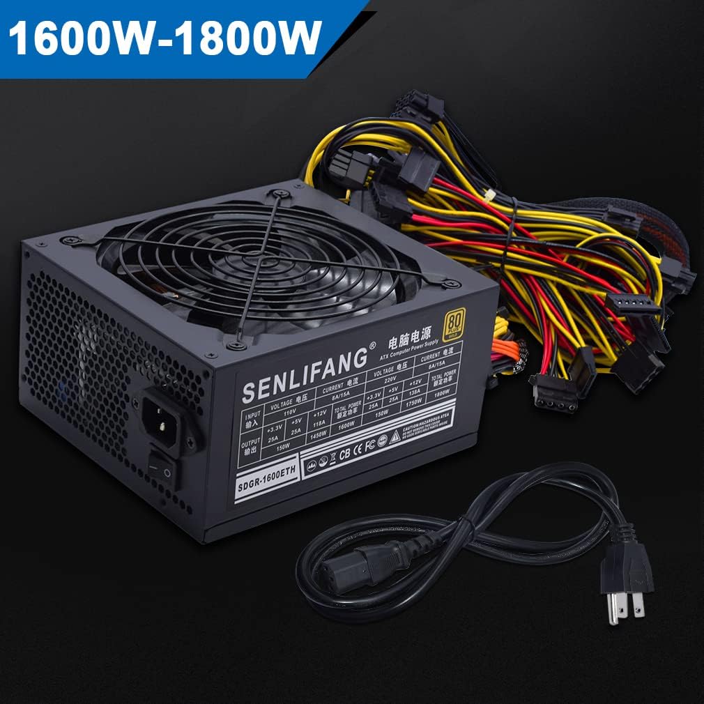 1800W PSU Mining Power Supply with 1.5m US Plug Adapter Cable Z2179