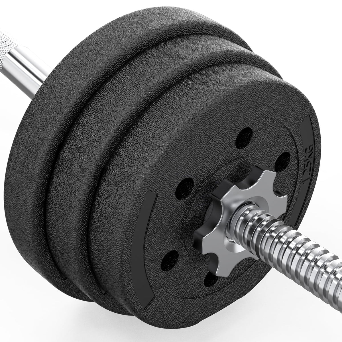 66LB 2 in 1 Adjustable Dumbbell Set with Connecting Rod Black B92013