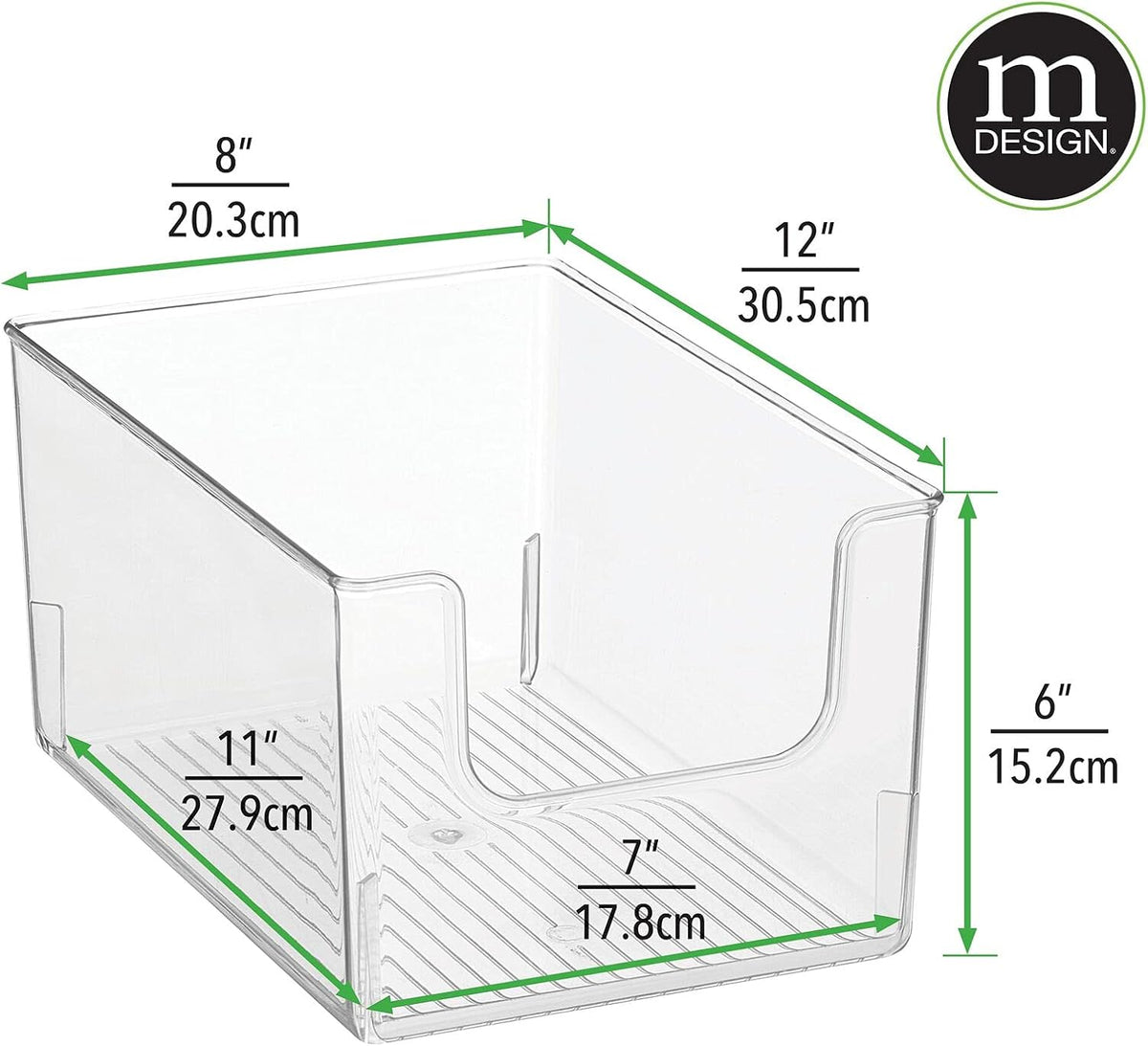 Clear Plastic Open Front Storage Organizer Basket Bin 4 Pack H12664