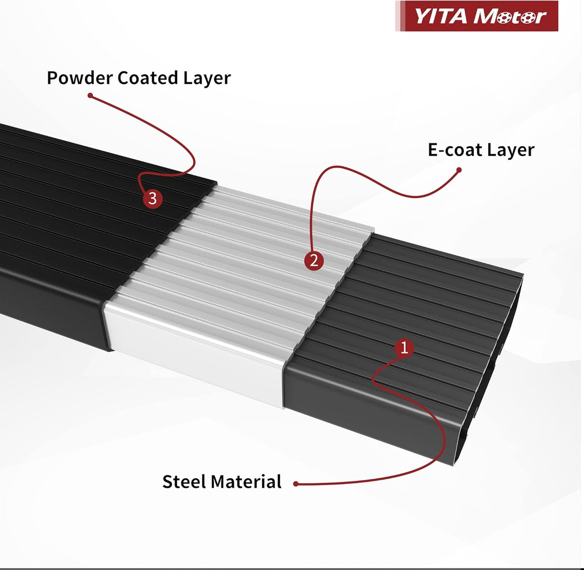 Aluminum Black Side Steps Running Boards U35396
