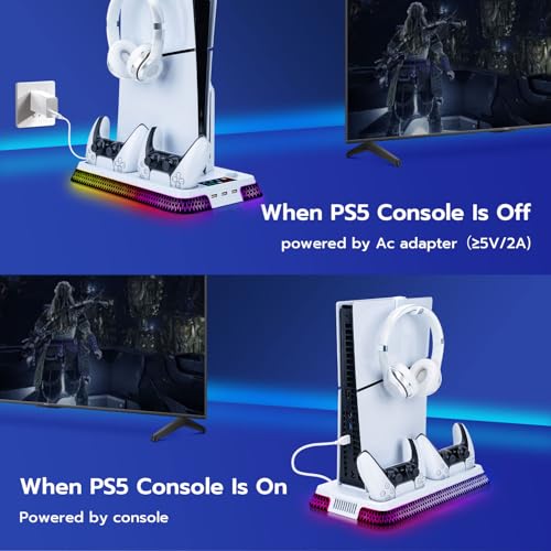 White Cooling Stand with Dual Controller Charging M547