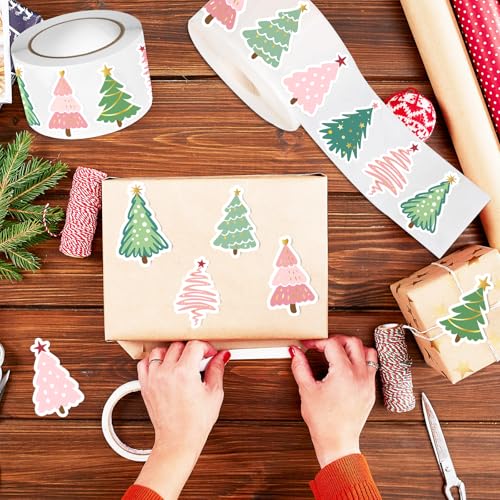 500Pcs Christmas Tree Stickers Q46343