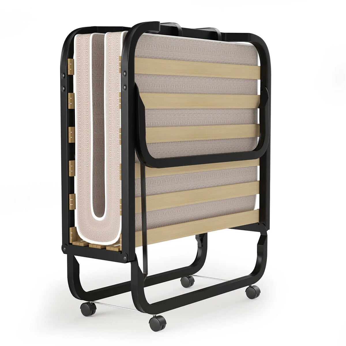 Folding Bed with Memory Foam Mattress Metal Guest Bed S6427