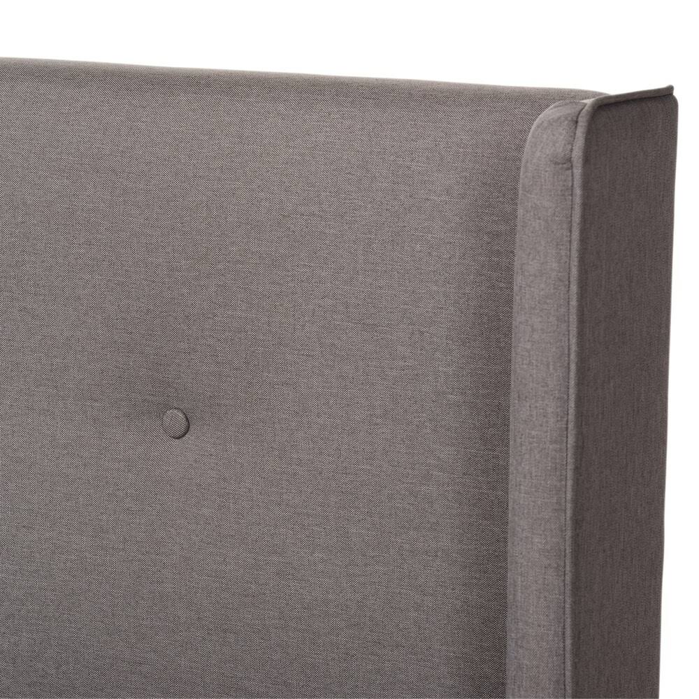 King Grey Fabric Platform Bed U843