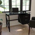 Glass Desk with Two Drawer Pedestal L187715