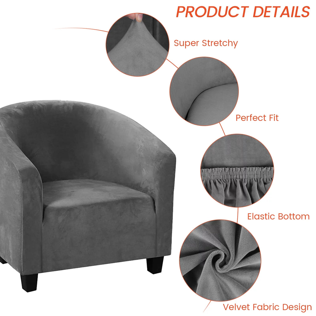 Stretch Velvet Club Chair Slipcover E391