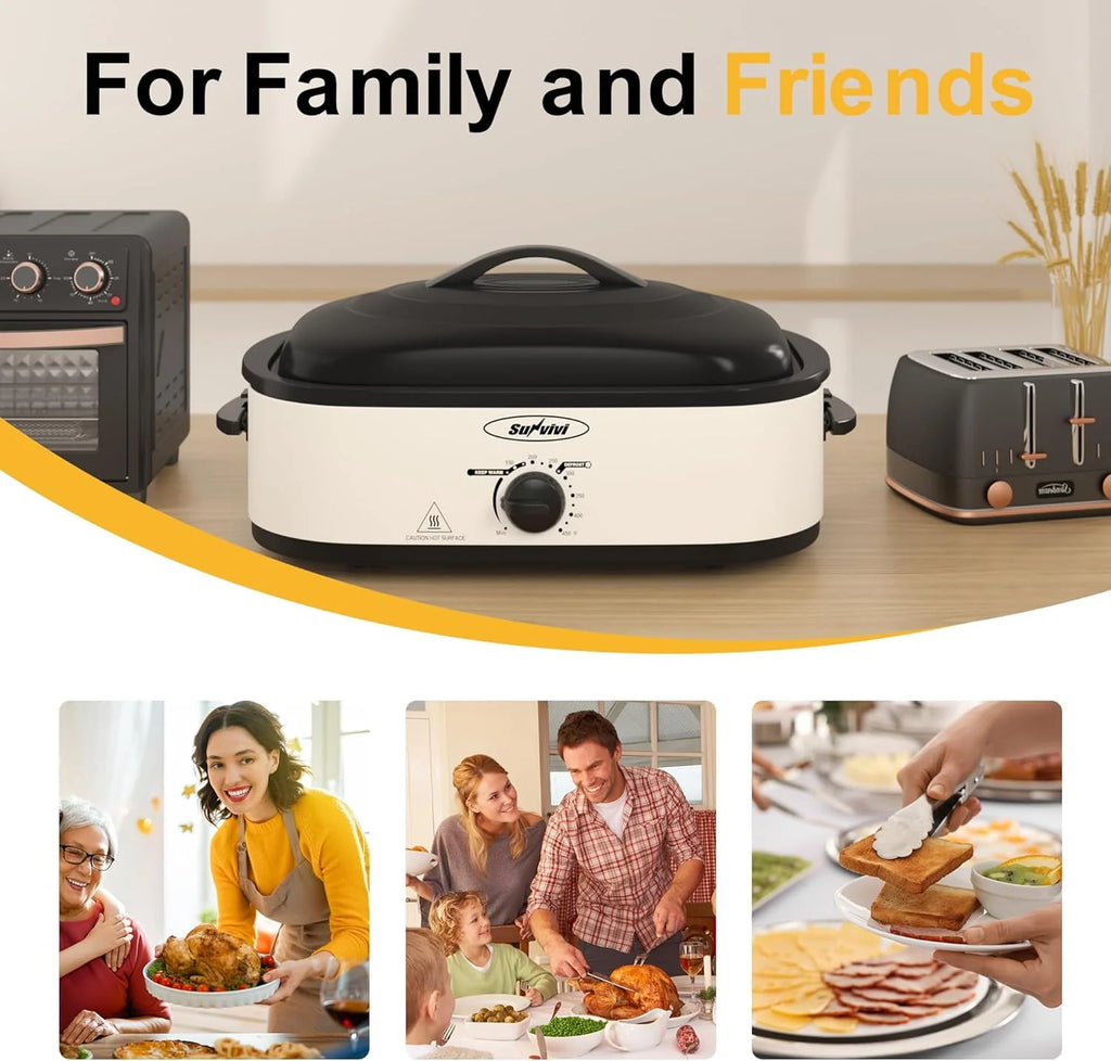 24 Quart Electric Roaster Oven with Glass Lid O20888
