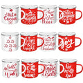 12 Pcs Christmas Enamel Coffee Mugs 12 oz R39886