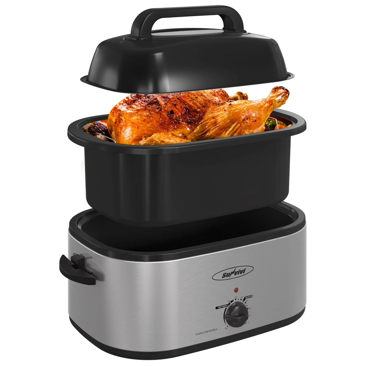 24 Quart Electric Roaster Oven with Glass Lid O20888