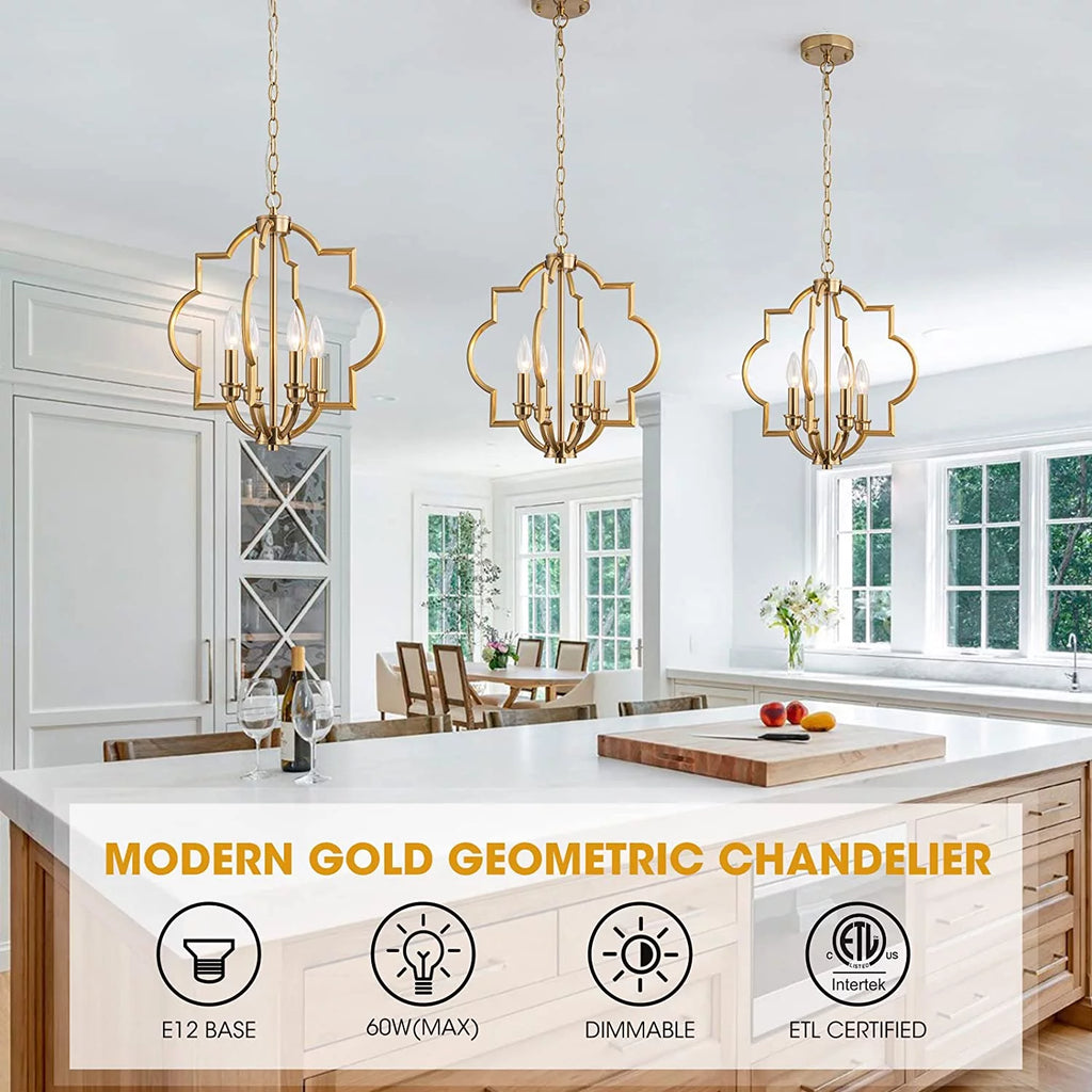 Gold 4 Light Chandelier R15617
