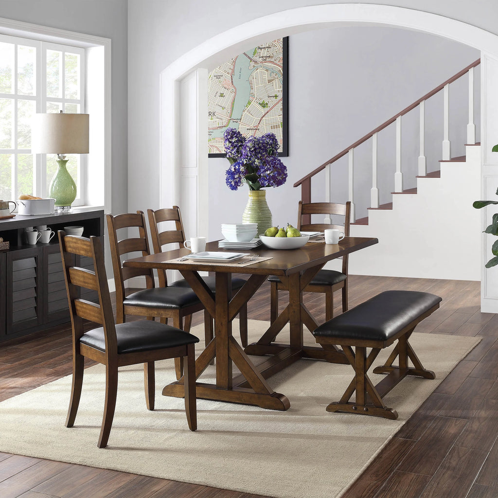 Dark Brown Modern Farmhouse Dining Table Y4378