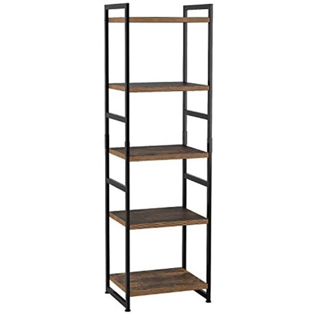 Tall Narrow 5 Tier Wood Iron Bookshelf A583222