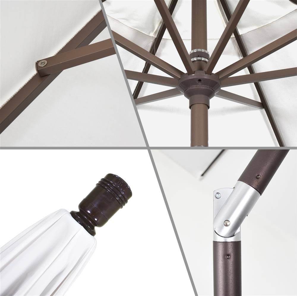 Patio Umbrella with Aluminum Pole Aluminum Ribs Auto Tilt Crank Lift T4772