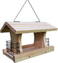 Gray Bunny Deluxe Hopper Feeder with 2 Suet Cages, Solid Wood Large Wild Bird Feeder, Hanging Birdfeeder, Pack of 2 S604
