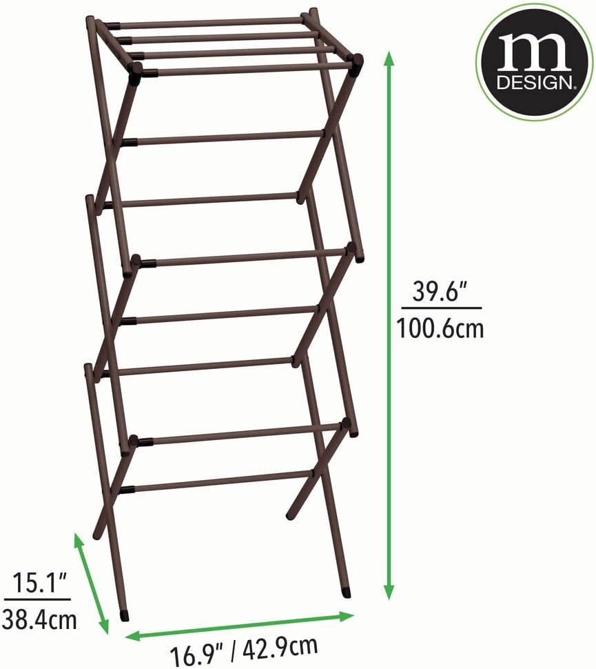 Bronze Tall Foldable Laundry Drying Rack H589517