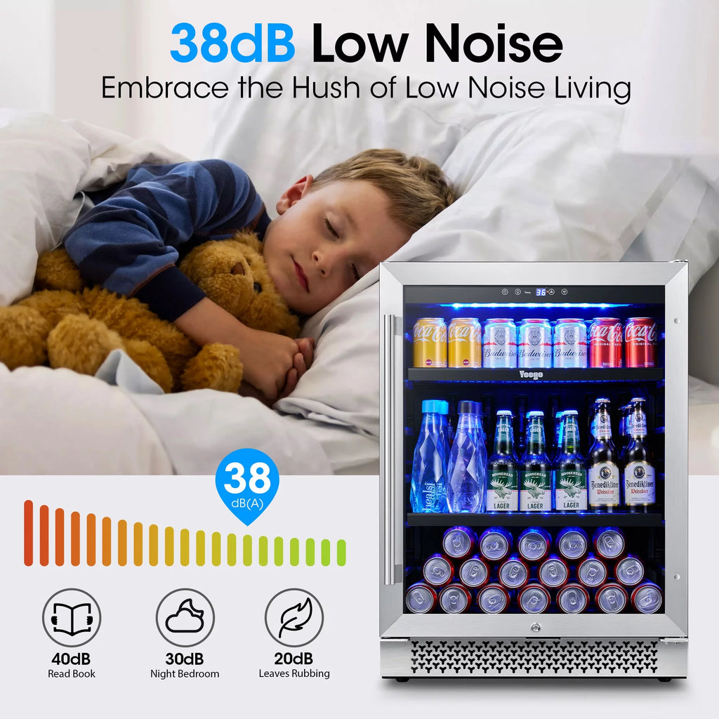 24 Can Beverage Refrigerator Cooler with Reversible Door J311
