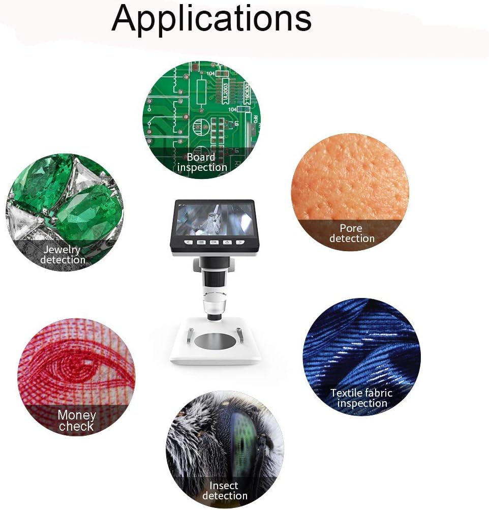 4.3 inch 50X-1000X Magnification HD 2 Megapixels USB Microscope with 32G TF Card H124